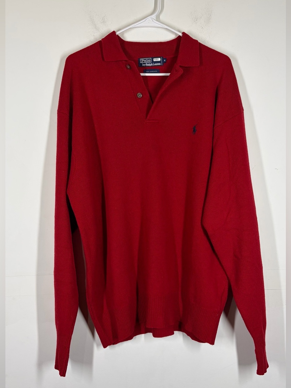 VTG Polo Ralph Lauren 100% Lambswool Sweater Size XL Men’s